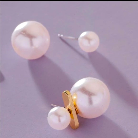 Multifunction Faux Pearl Earrings - Picture 3 of 7